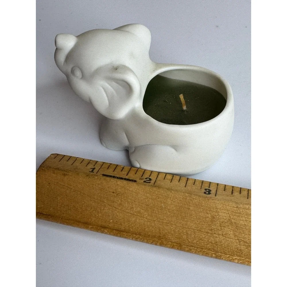 COTY‎ Sweet Earth Candle Charms Elephant Ceramic White Unscented 1 oz